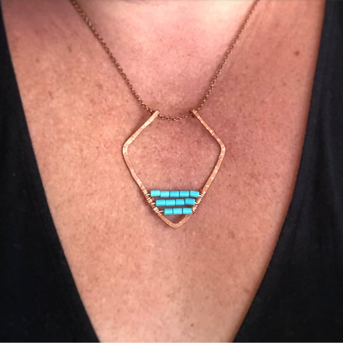Turquoise Copper Crystal Shield