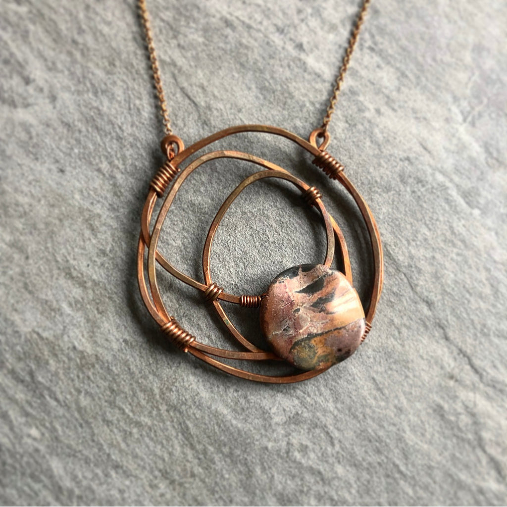 Bold Copper "Controlled Chaos" Necklace with Jasper