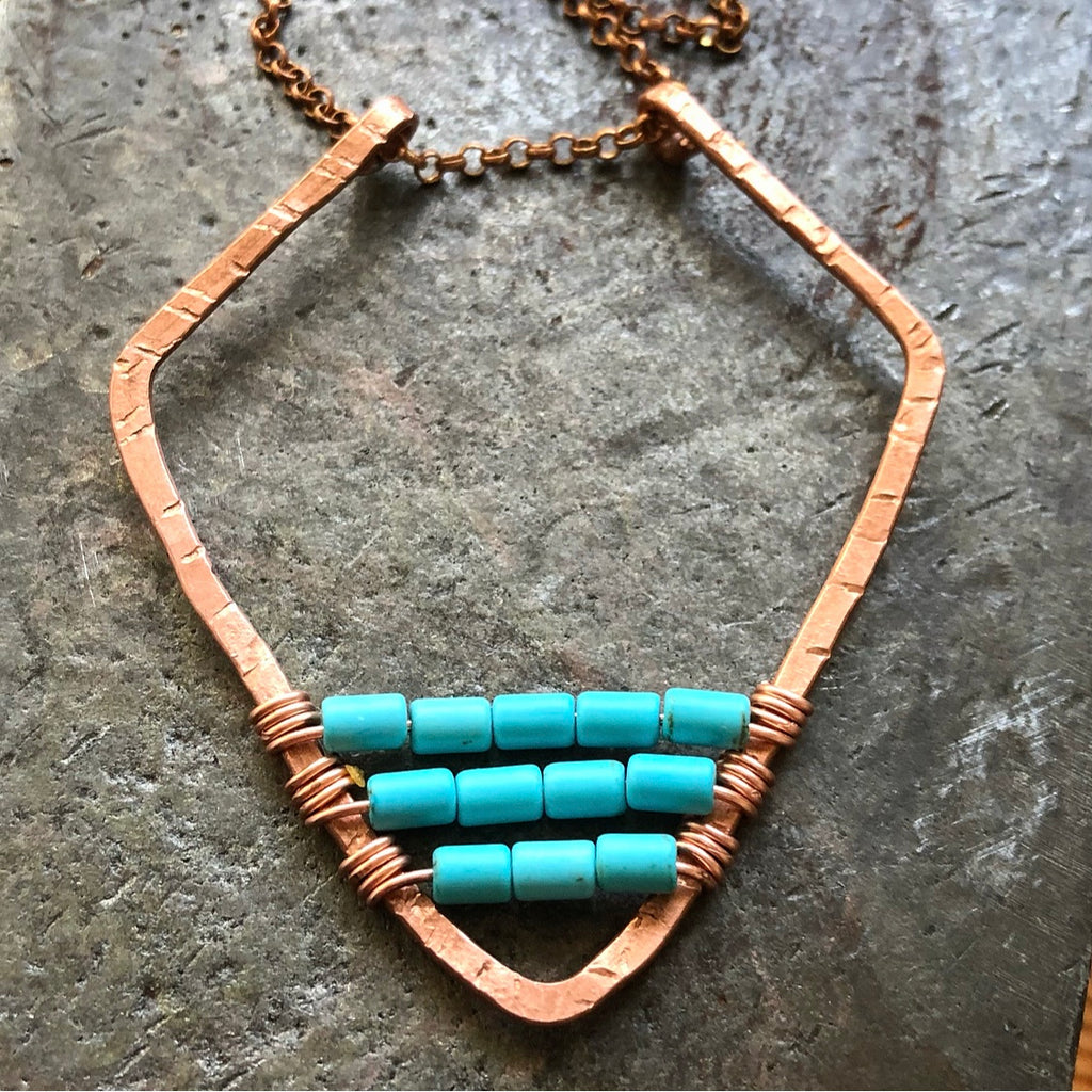 Turquoise Copper Crystal Shield