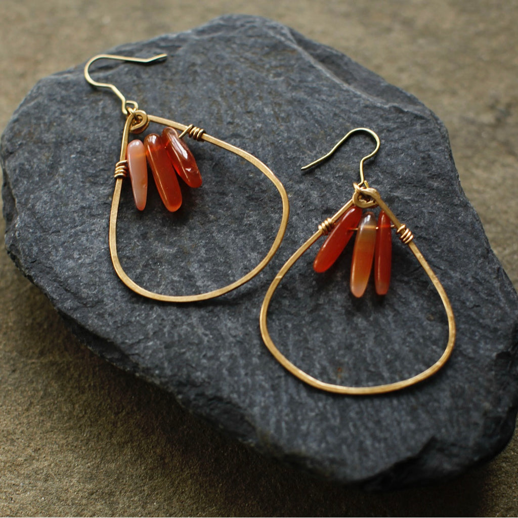 Big Bold Carnelian Droplets