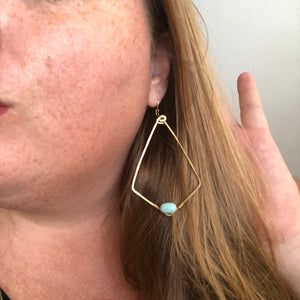 Big Brass 'Diamonds' with Vintage Speckled Beads