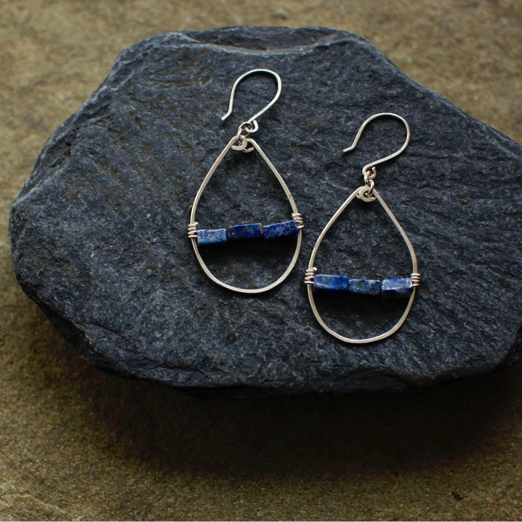 Lapis Lazuli Silver Drops