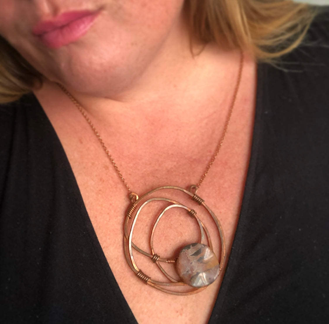 Bold Copper "Controlled Chaos" Necklace with Jasper