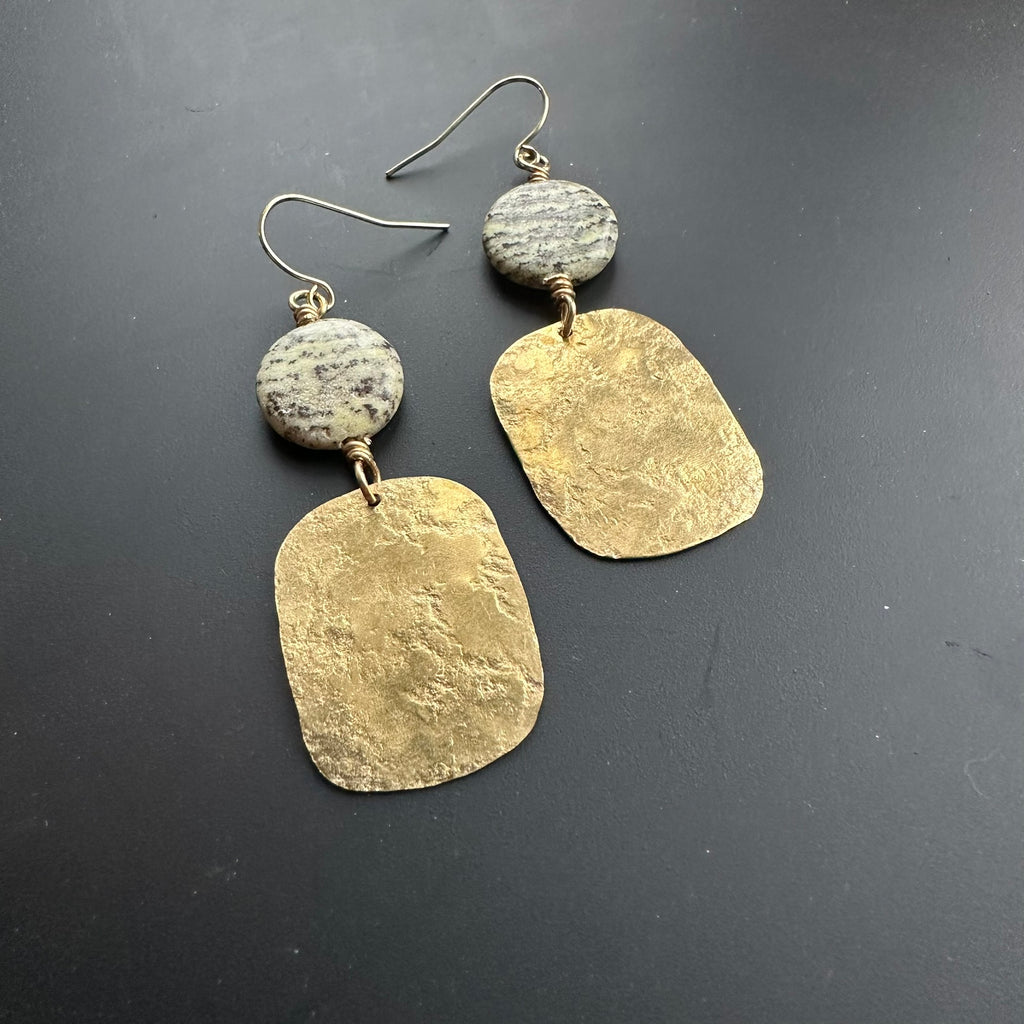 Jasper + Textured Brass Rectangles