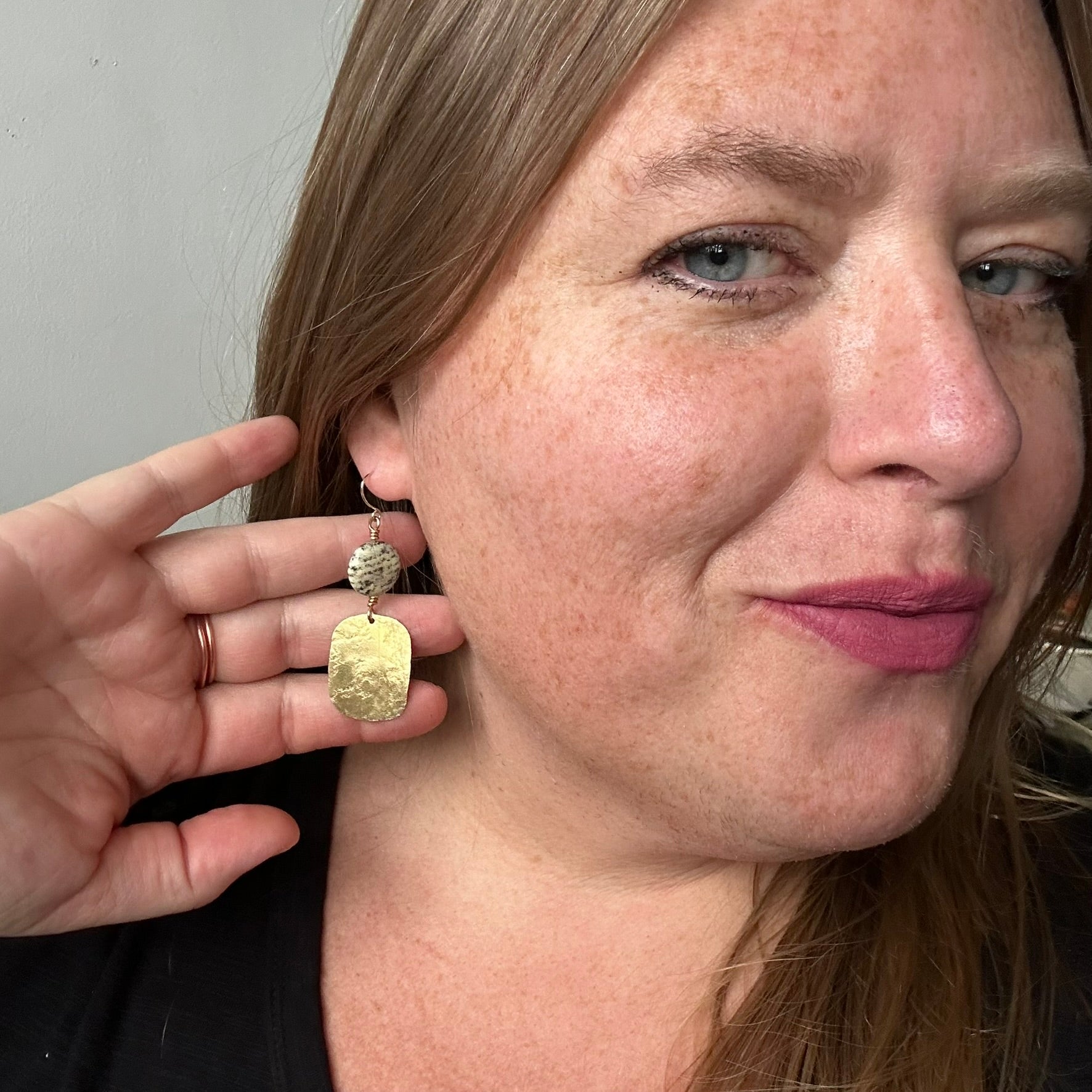 Jasper + Textured Brass Rectangles