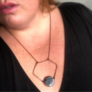 Gray Jasper Moon Crystal Shield