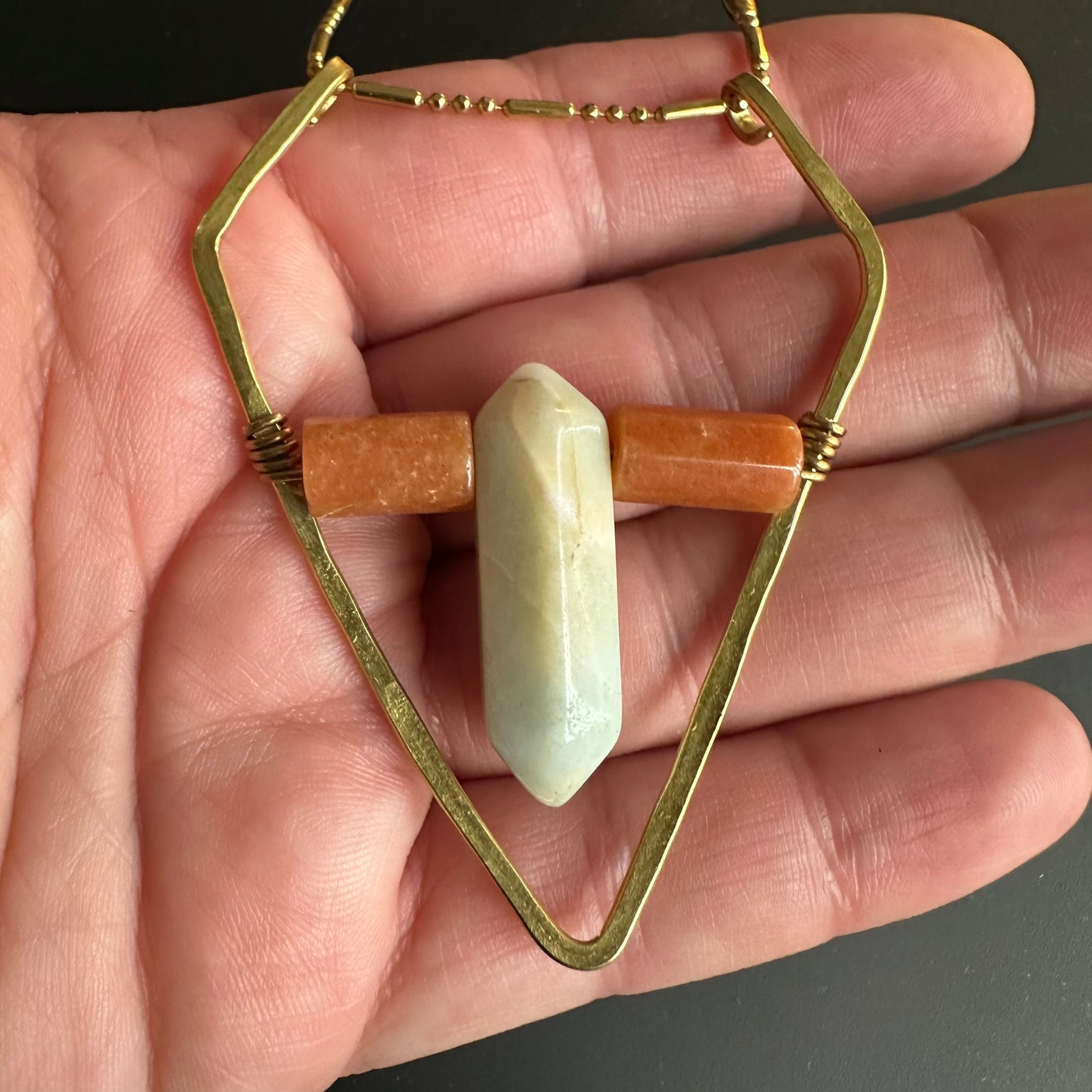 Amazonite and Aventurine Shield