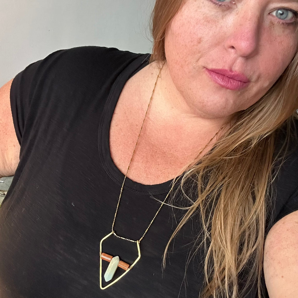 Amazonite and Aventurine Shield