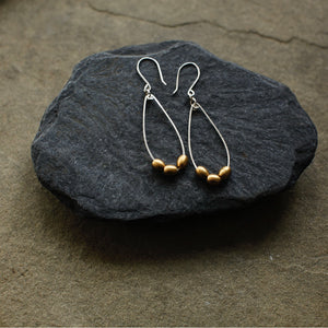 Silver Drops with Brass Beads