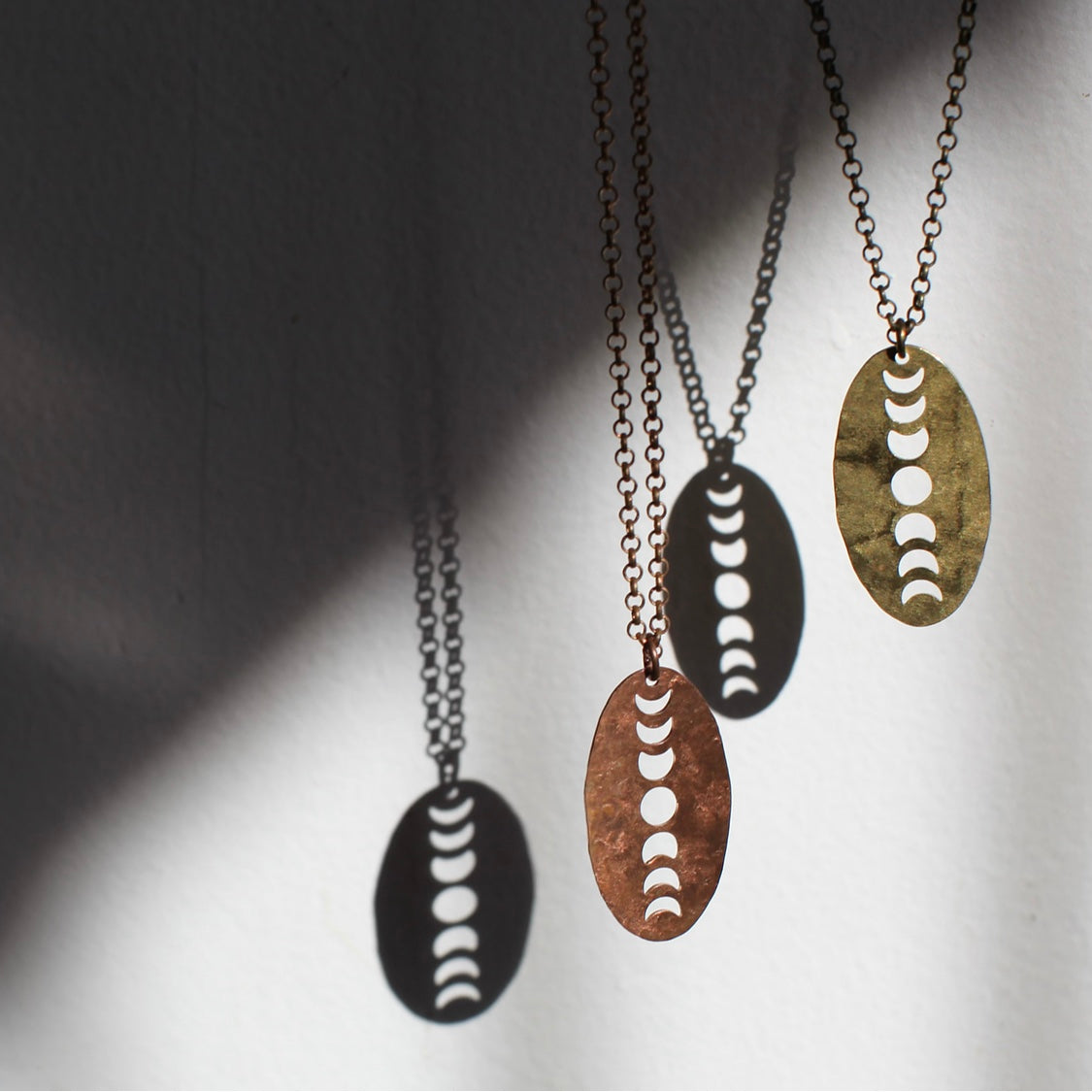 Phases of the Moon Oval Necklace