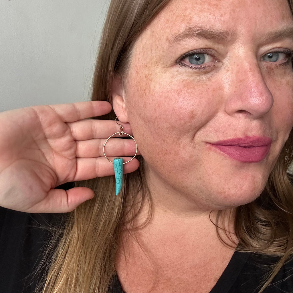 Blue Sabor Tooth Hoops