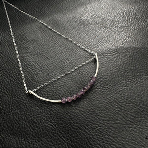 Crystal Woven Silver Arc || Amethyst