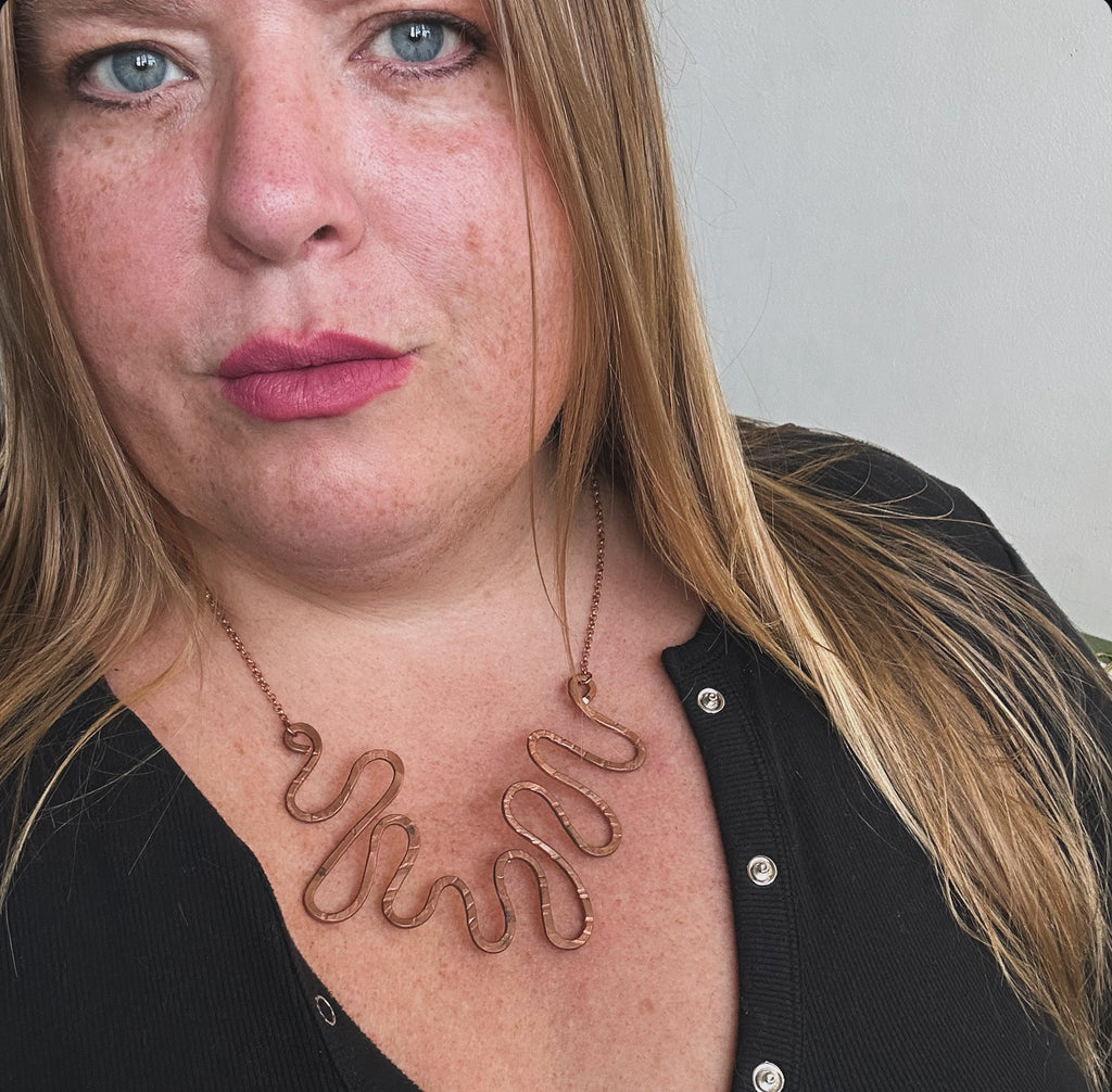 Bold Sculptural Copper Necklace