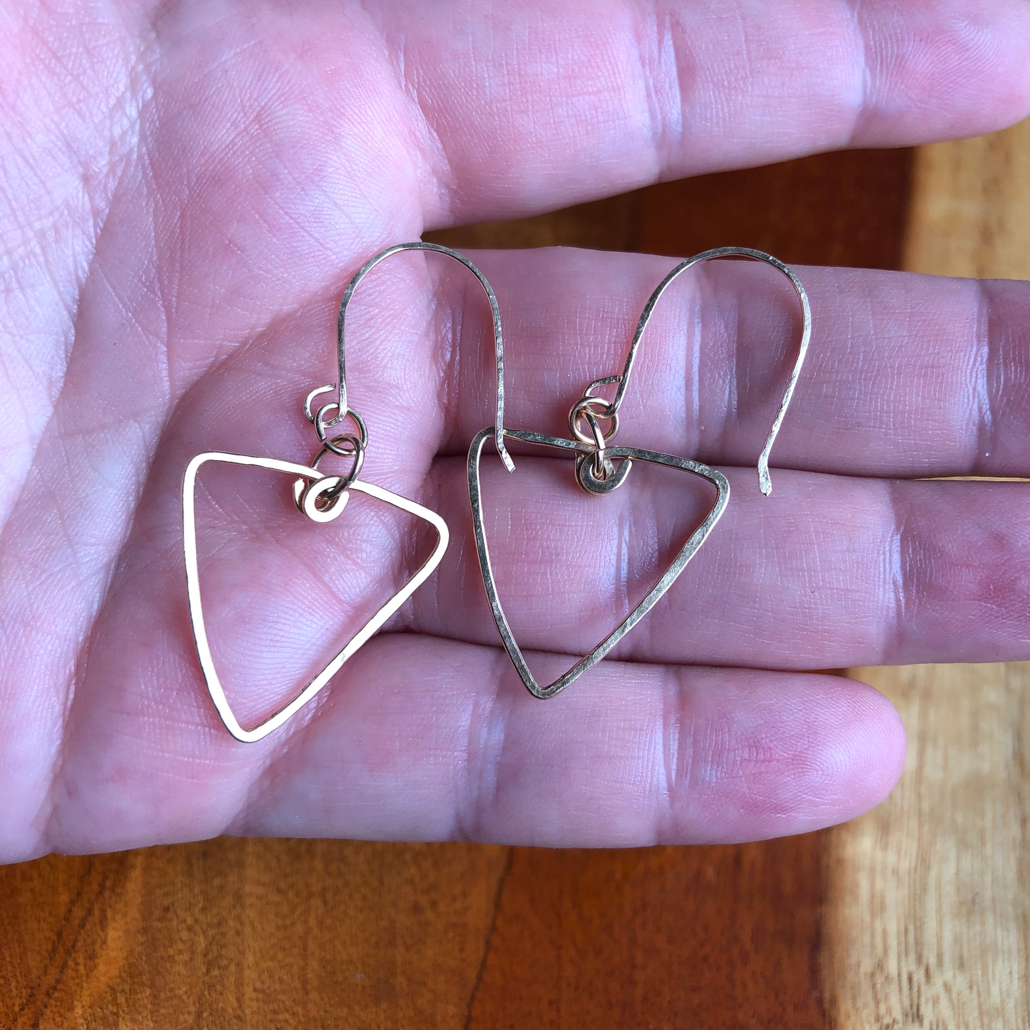 Small Gold Triangle Earrings