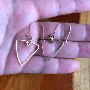 Small Gold Triangle Earrings