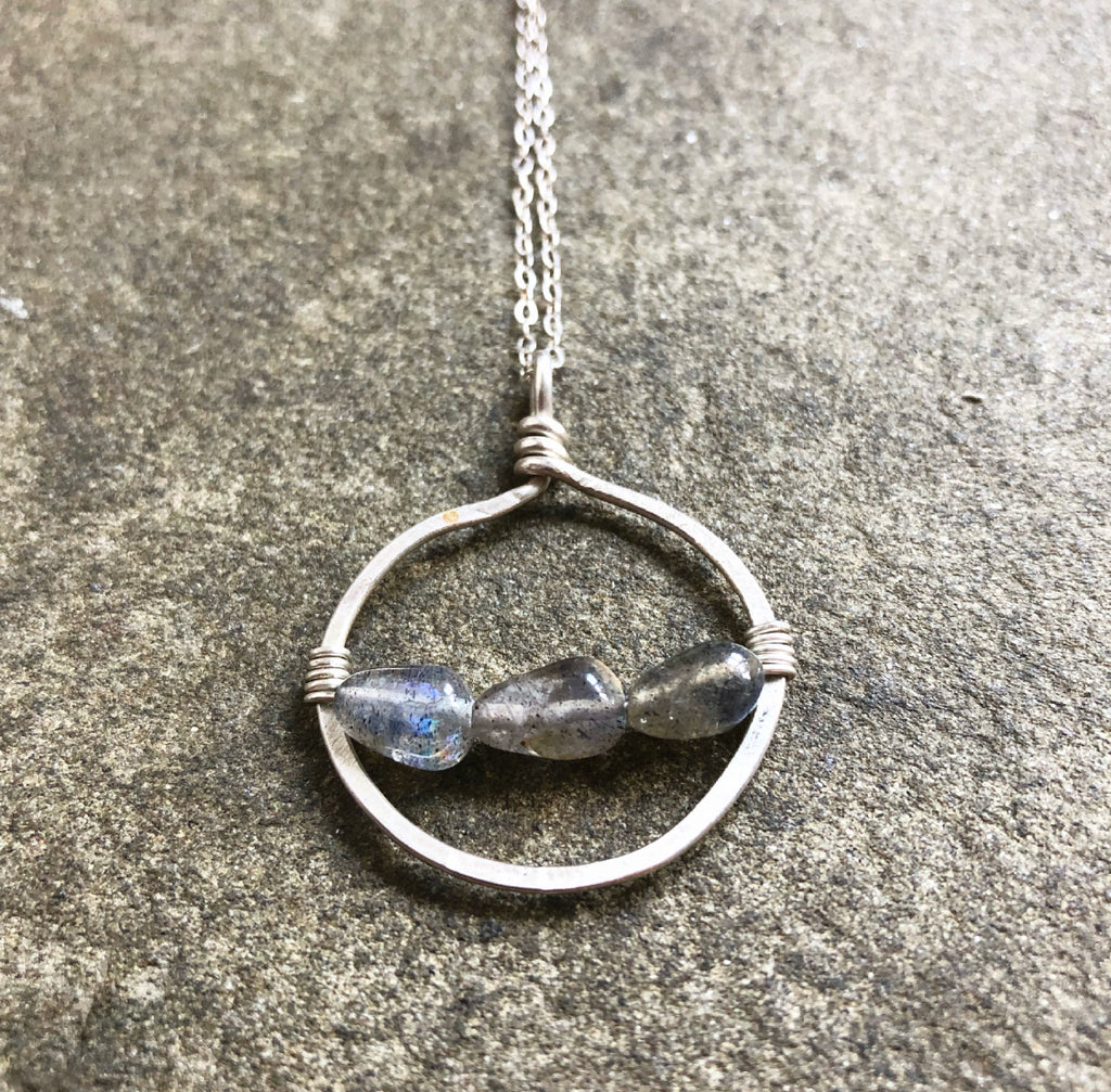 Labradorite Trio Hoop