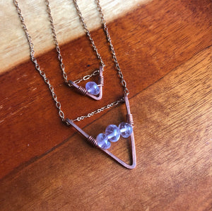 Copper Chevron with Amethyst Trio