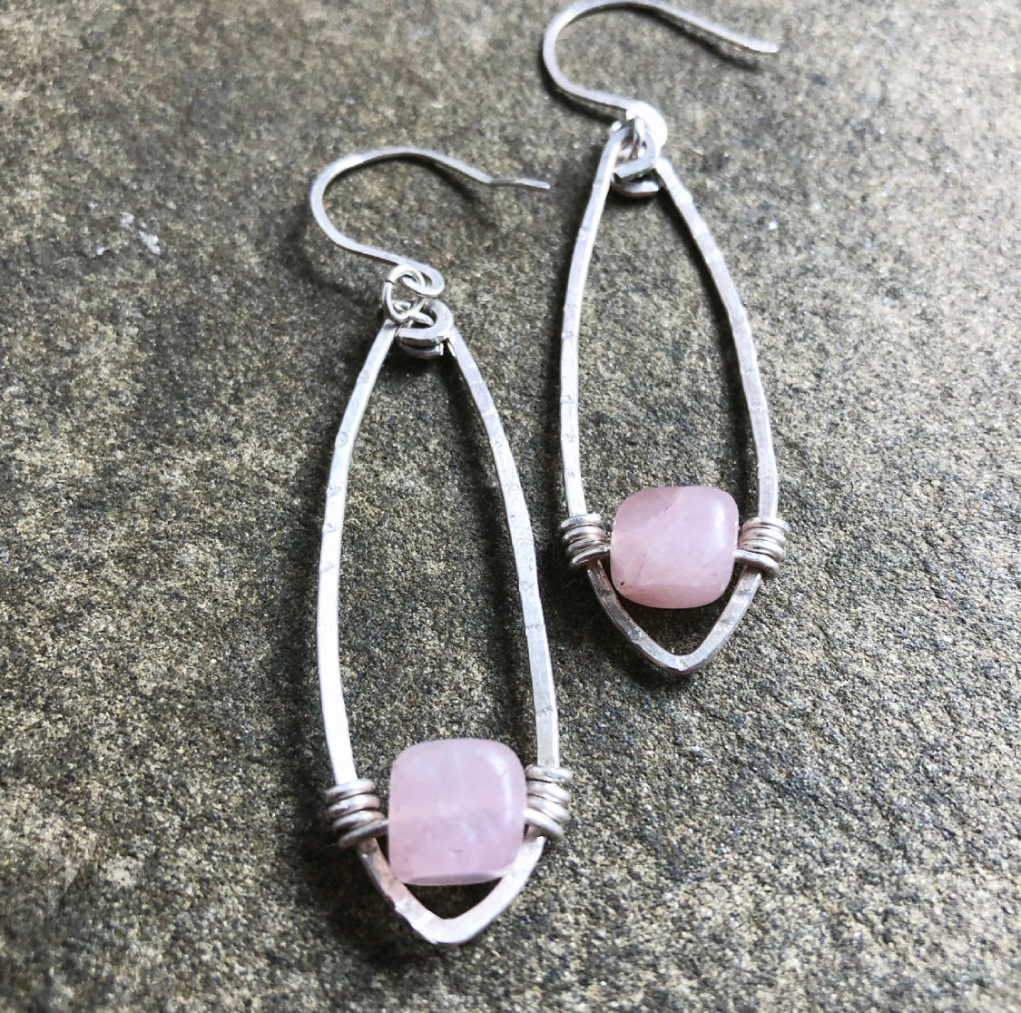 Silver Rose Quartz Pods