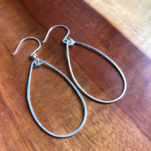 Large Oblong Silver Hoop Earrings