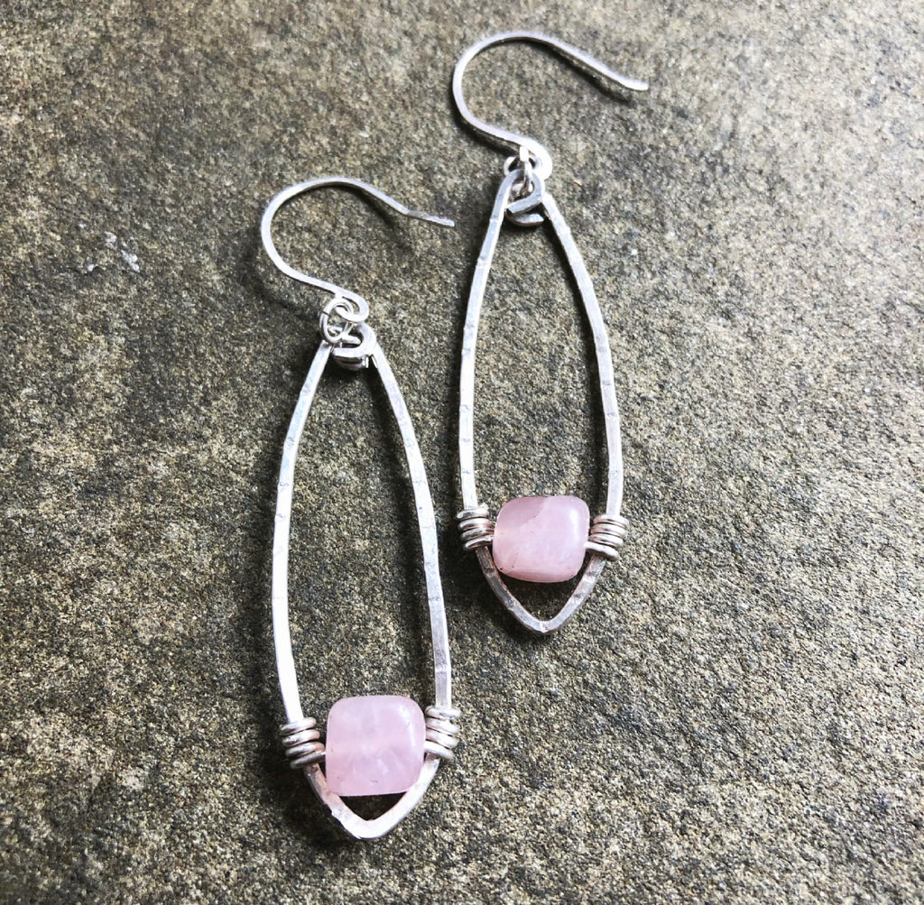 Silver Rose Quartz Pods