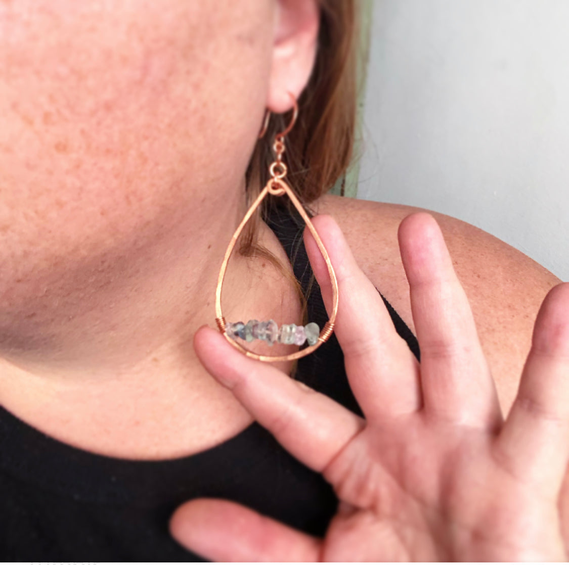Fluorite + Brass Copper Drops