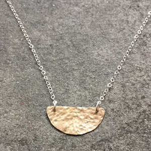 Pebbled Half Moon Necklace