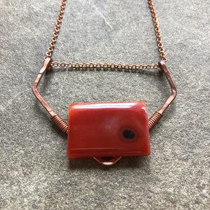Copper Crystal Shield + Stunning Red Carnelian