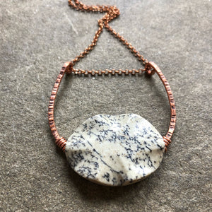 Textured Copper Horseshoe + Flecked Jasper