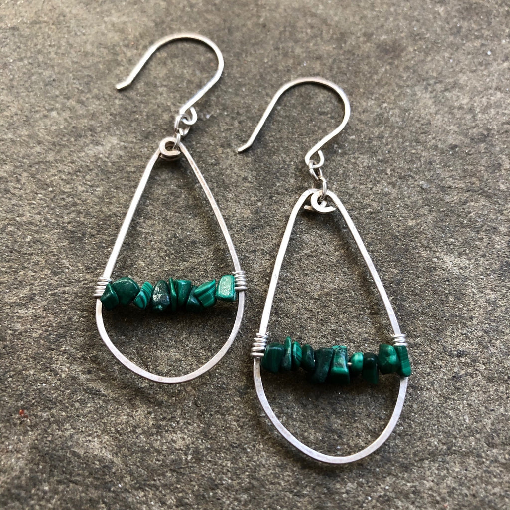 Malachite Silver Drops