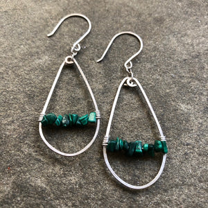 Malachite Silver Drops