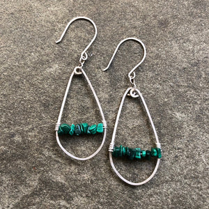 Malachite Silver Drops