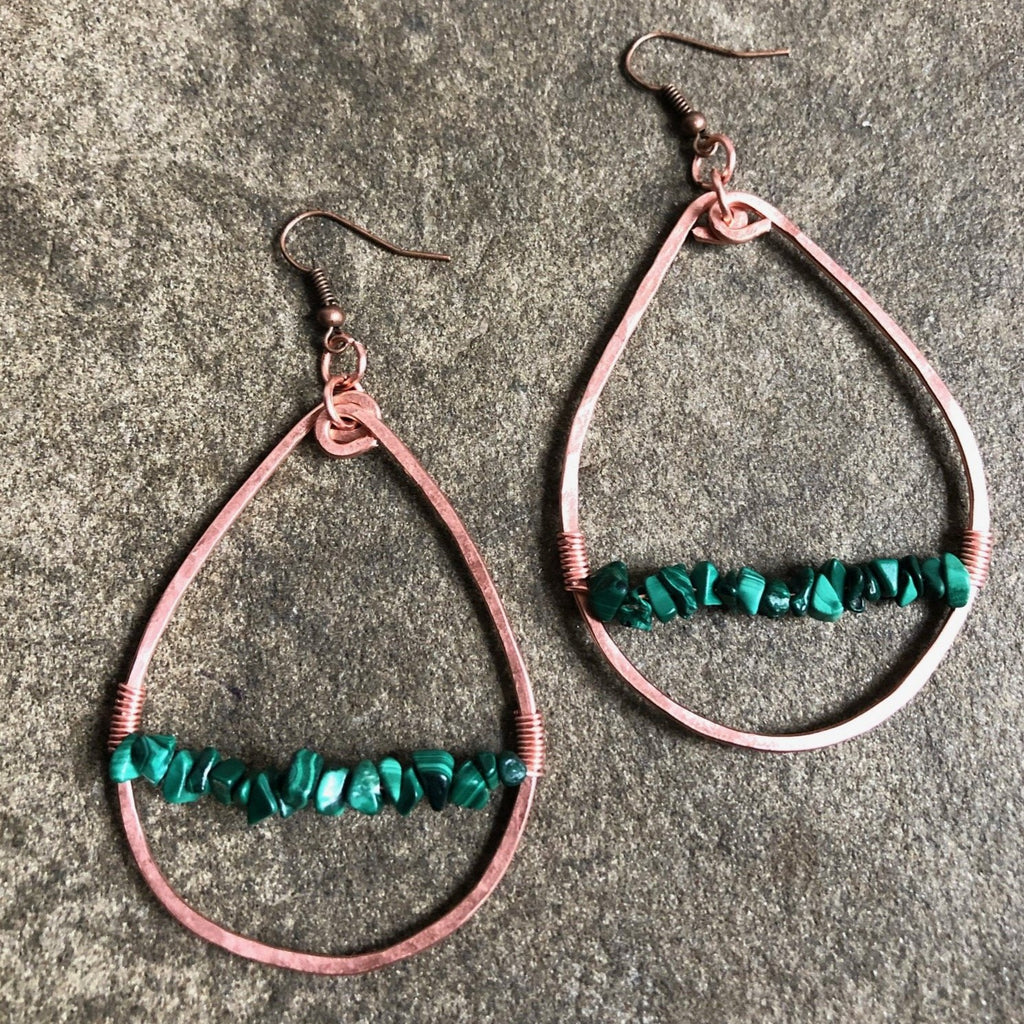 Large Copper Malachite Drops