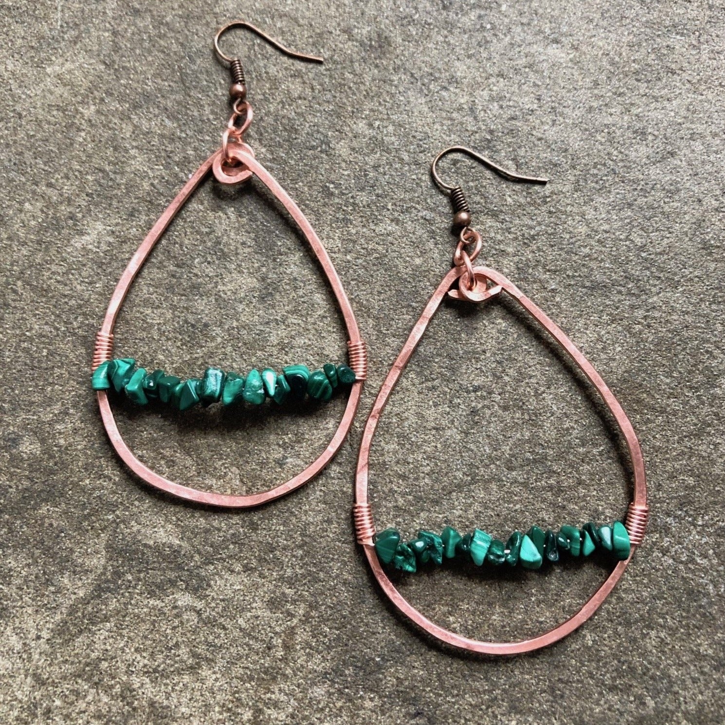 Large Copper Malachite Drops