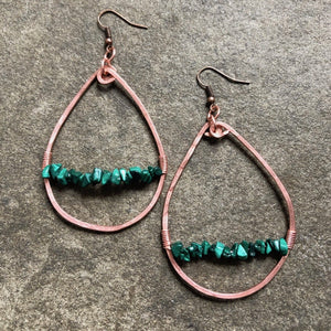 Large Copper Malachite Drops