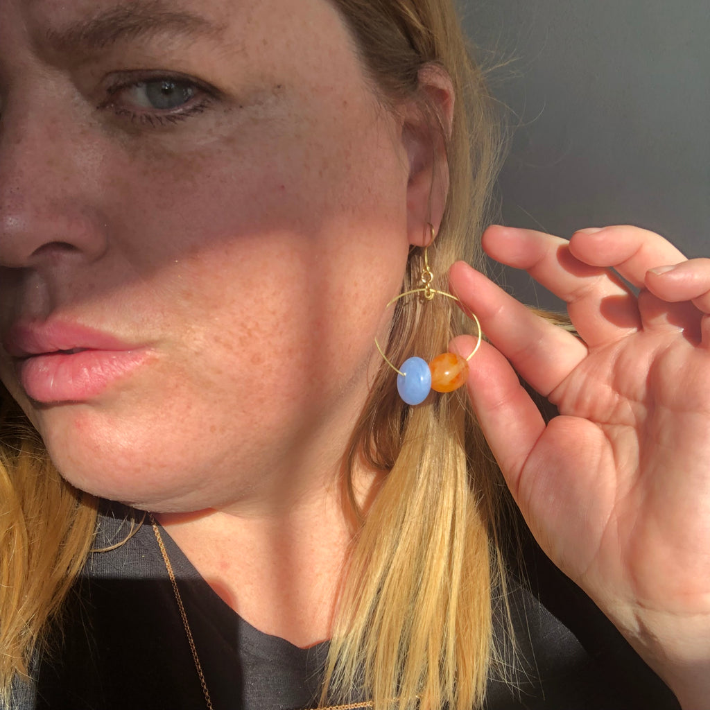 KSJ Brass Hoops X Vintage Bauble Duo