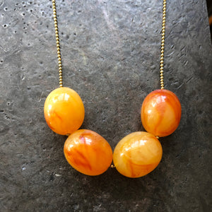 KSJ x Composed Vintage Amber Orange Bead Necklace