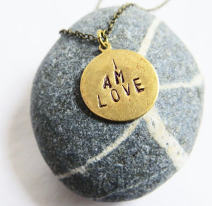 "I AM LOVE" mantra necklace