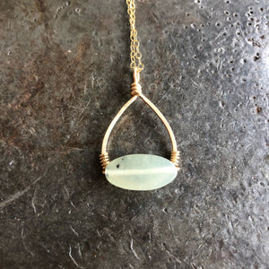 Dainty Jade Hoop Necklace