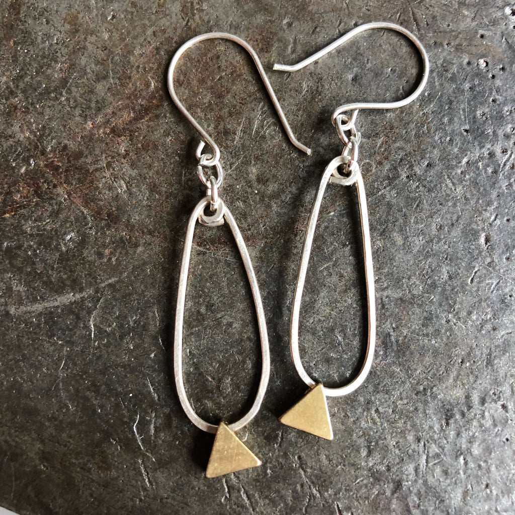 Silver pods with Brass Triangles