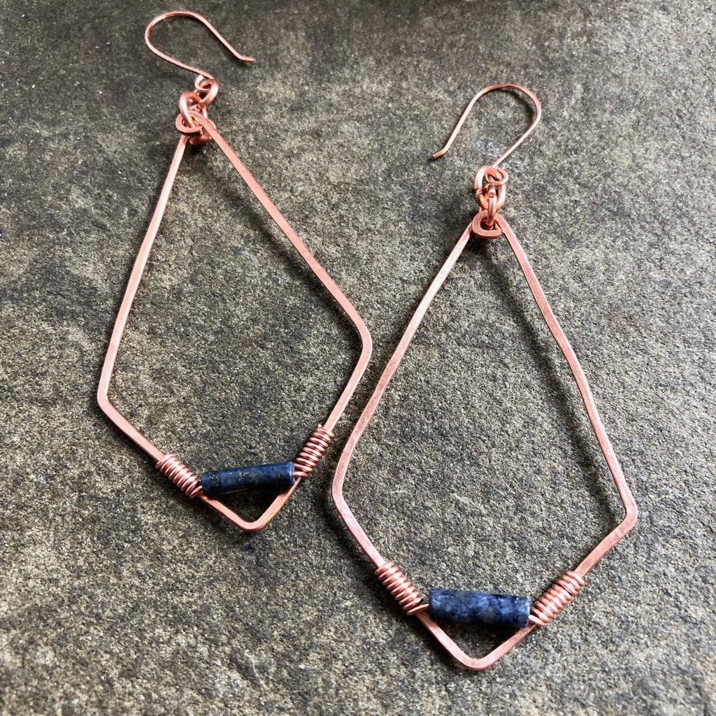 Copper Diamonds with Lapis Lazuli