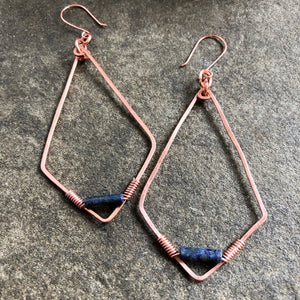 Copper Diamonds with Lapis Lazuli