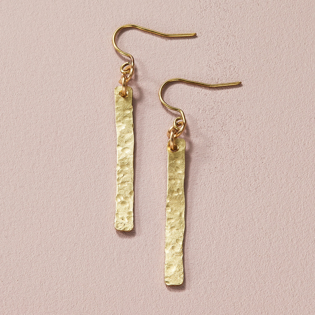 Hammered Bar Earrings
