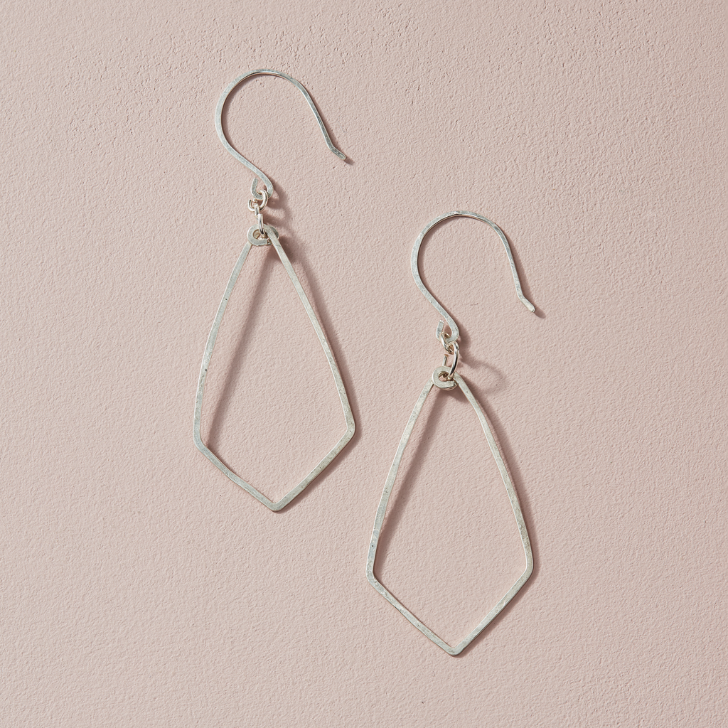Sterling Silver Faceted Hoop Earrings