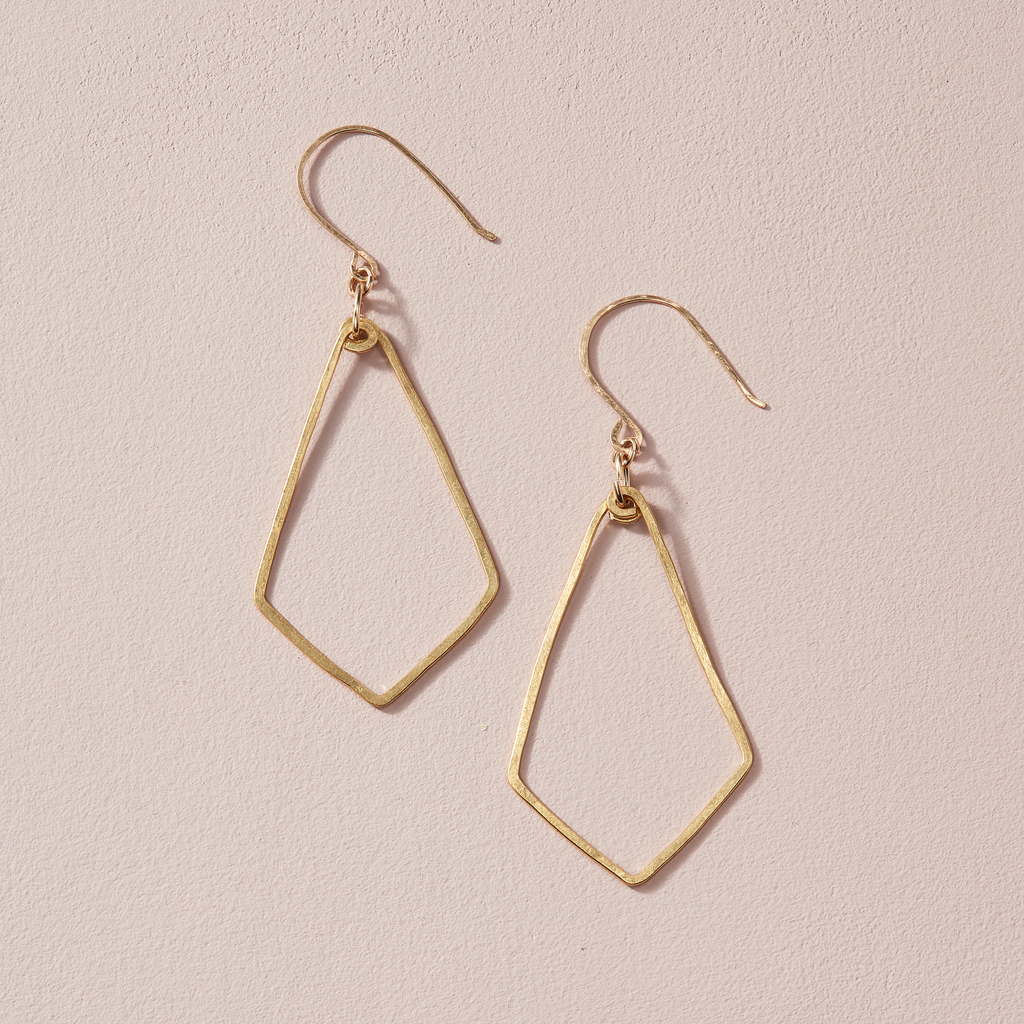 Gold Faceted Hoop Earrings