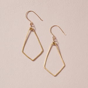 Gold Faceted Hoop Earrings