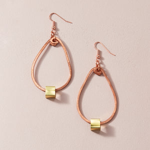 Copper Hoops with Brass Cubes