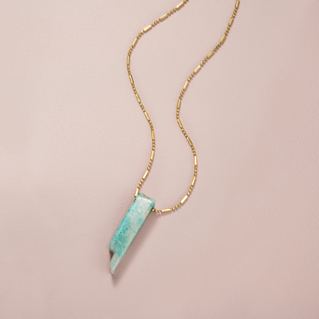 Amazonite Crystal Point Necklace