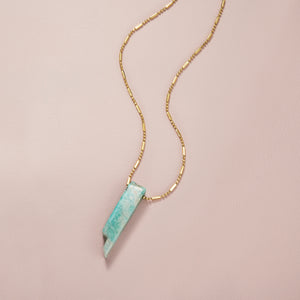 Amazonite Crystal Point Necklace