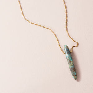 Blue Jasper Crystal Point Necklace