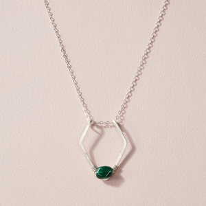 Sterling Silver Shield :: Emerald Green Aventurine